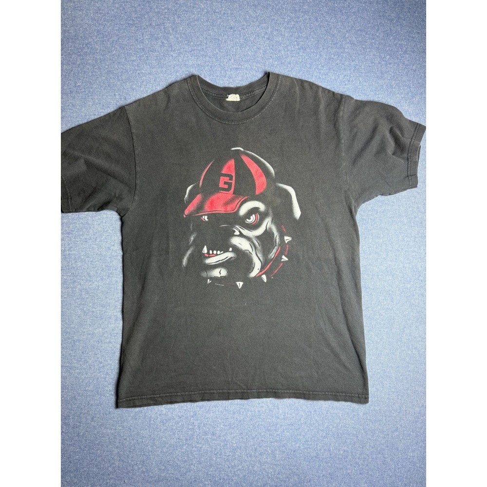 Vintage Hanes Georgia Bulldogs UGA Graphic T-Shirt Black Mens Medium